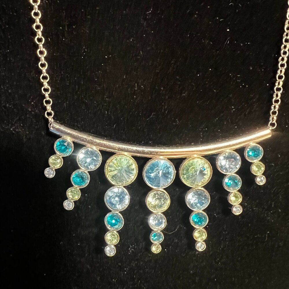 Touchstone Crystal Slider Pendant Necklace with Swarovski Crystals- NWOT